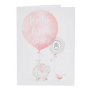 Hello Little One 2019 Silver Penny Baby Card in Pink